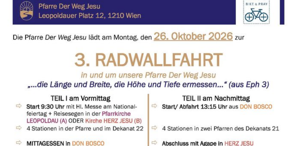 3. Radwallfahrt der Pfarre Der Weg Jesu